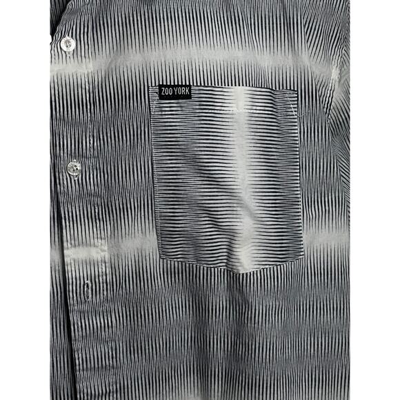 Zoo York Men’s XXL Short Sleeve Button-Up Shirt White Black Striped Casual Top - Picture 4 of 10